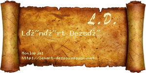 Lénárt Dezső névjegykártya