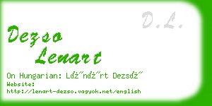 dezso lenart business card